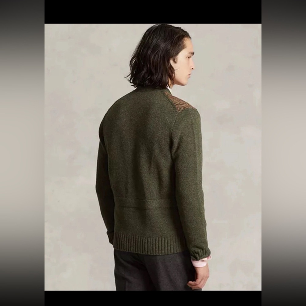 Polo Ralph Lauren Patchwork V-Neck Cardigan Size Large Retail $998 - Picture 3 of 12